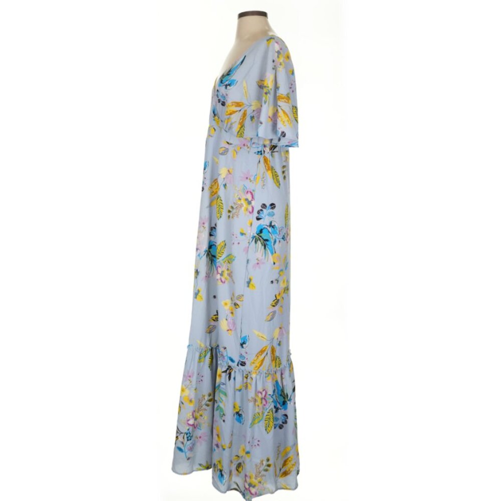 Slate & Willow Women's Floral Printed V-Neck Dolman Sleeve Tiered Ruffle Maxi-XS - Picture 7 of 12